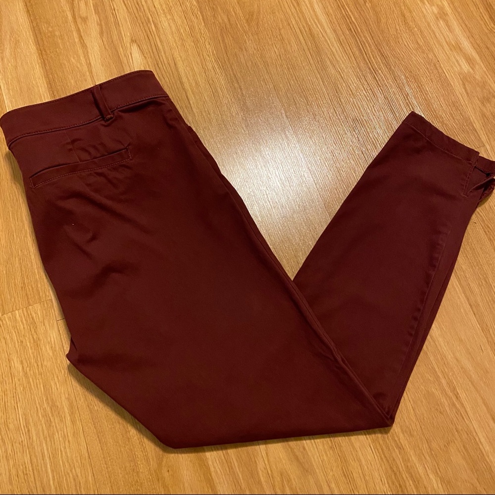 Marissa Skinny Slit Ankle Pant Burgundy
